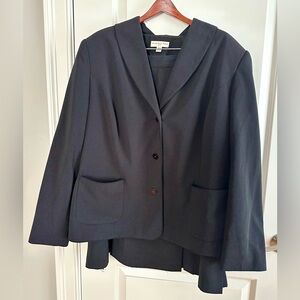 Amanda Smith Woman Suits Size 20W Blazer + Tulip Skirt Black Polka Dot Suit Set